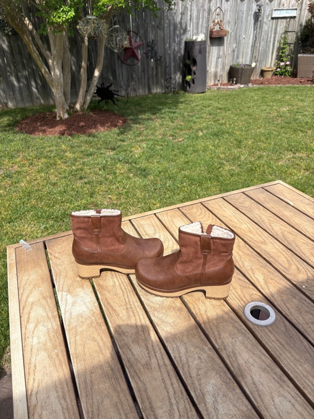 Brown Shearling-Lined Ankle Boots